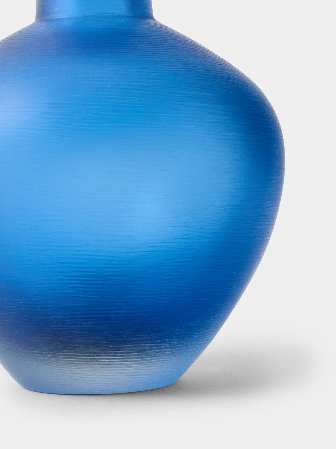 Venini - 1956 Paolo Venini Incise Murano Glass Bottle - Blue - ABASK
