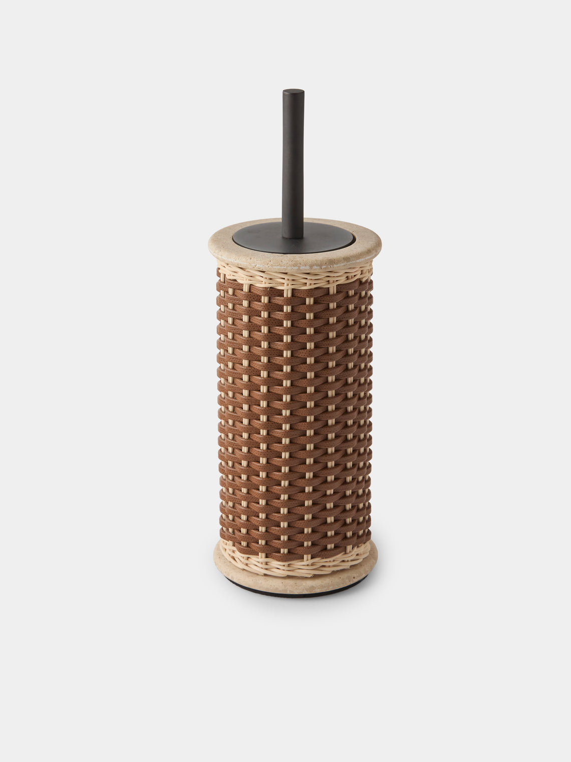 Pigment France - Courbet Leather and Rattan Toilet Brush - Brown - ABASK - 