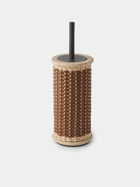 Pigment France - Courbet Leather and Rattan Toilet Brush - Brown - ABASK - 