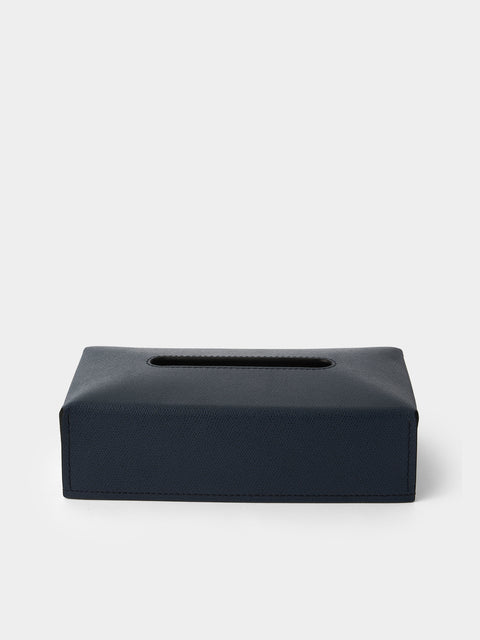 Giobagnara - Ready Leather Tissue Box - Navy - ABASK - 