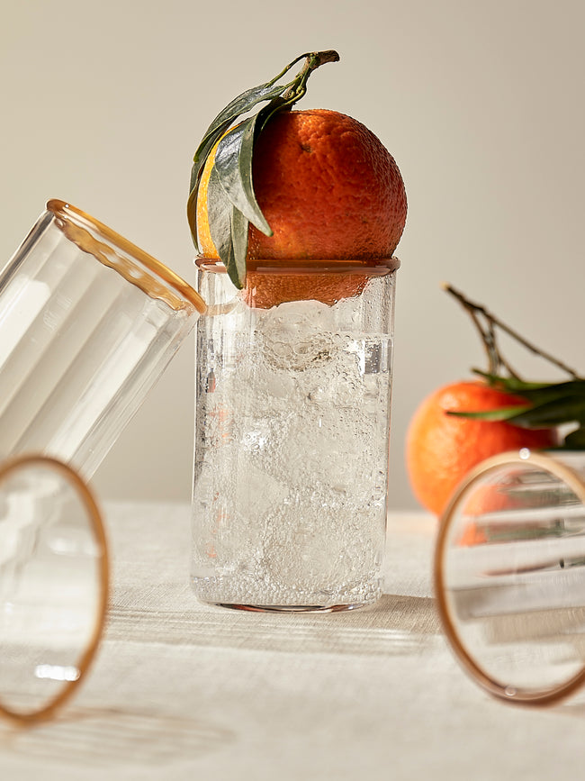 Akua Objects - Peter Hand-Blown Crystal Highballs (Set of 4) - Clear - ABASK