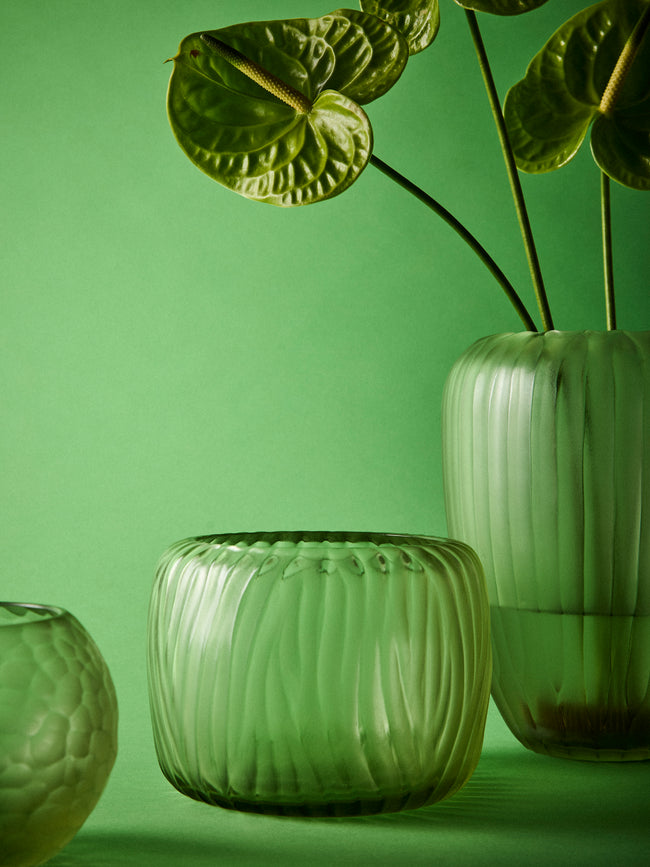 Micheluzzi Glass - Pozzo Verdino Alghe Hand-Blown Murano Glass Vase (6.5in/17cm) - Green - ABASK