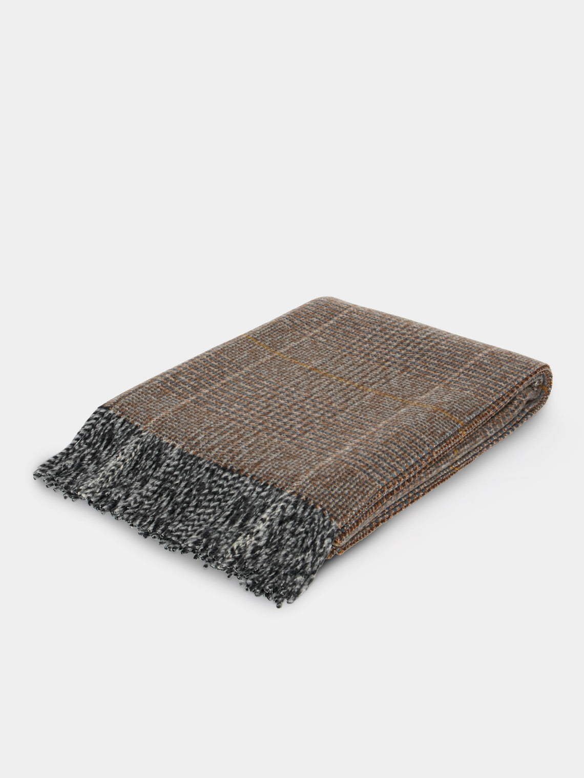 Johnstons of Elgin - Tweed Wool Throw (75in/1.9m) - Brown - ABASK