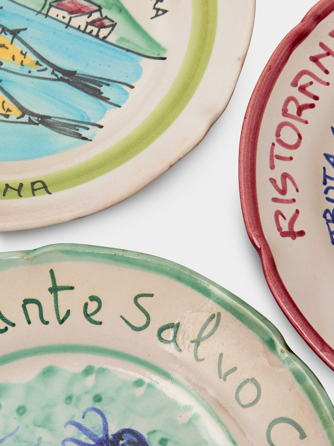 Antique and Vintage - Mid-Century Italian Ceramic Restaurant Plates (Set of 8) -  - ABASK