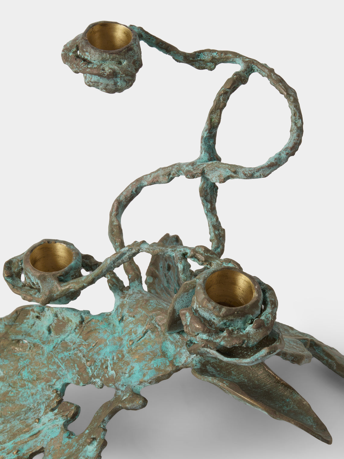 Viya - Kusumavana Brass Small Candle Holder - Brass - ABASK