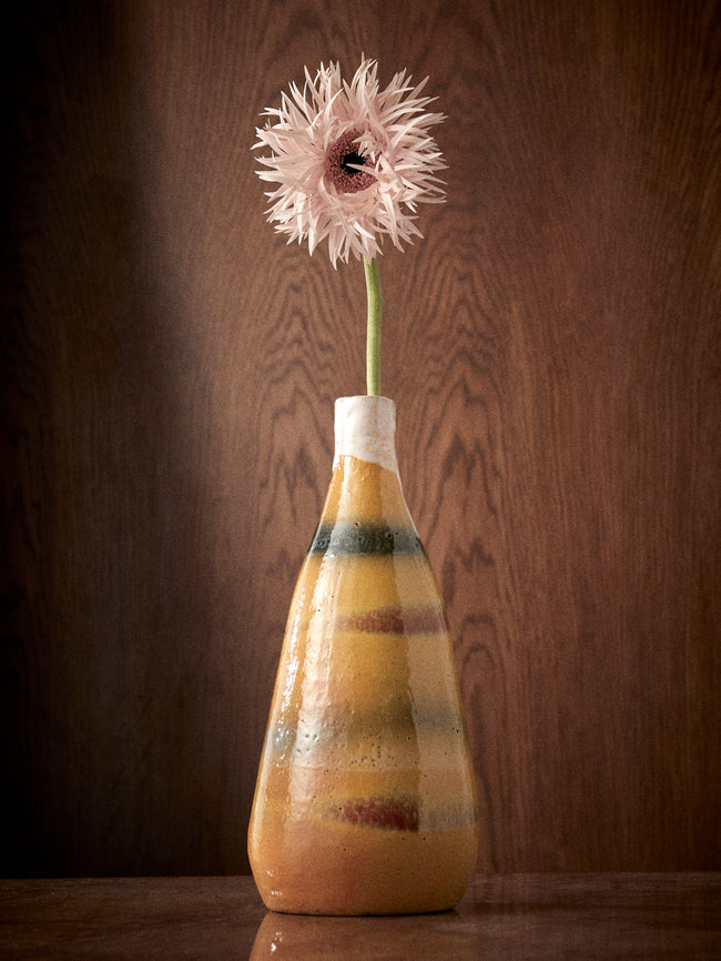 Antique and Vintage - 1950s Glass Vase (11in/28cm) - Yellow - ABASK