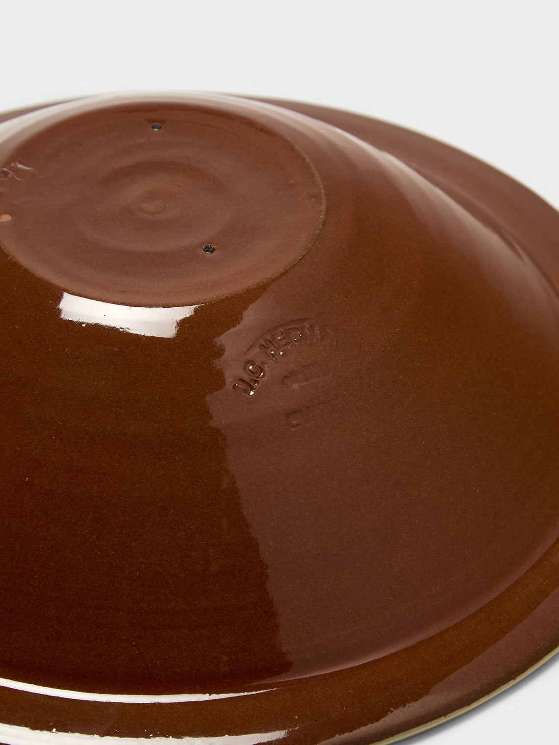 Poterie d’Évires - Flowers Hand-Painted Ceramic Serving Bowl - Light brown - ABASK