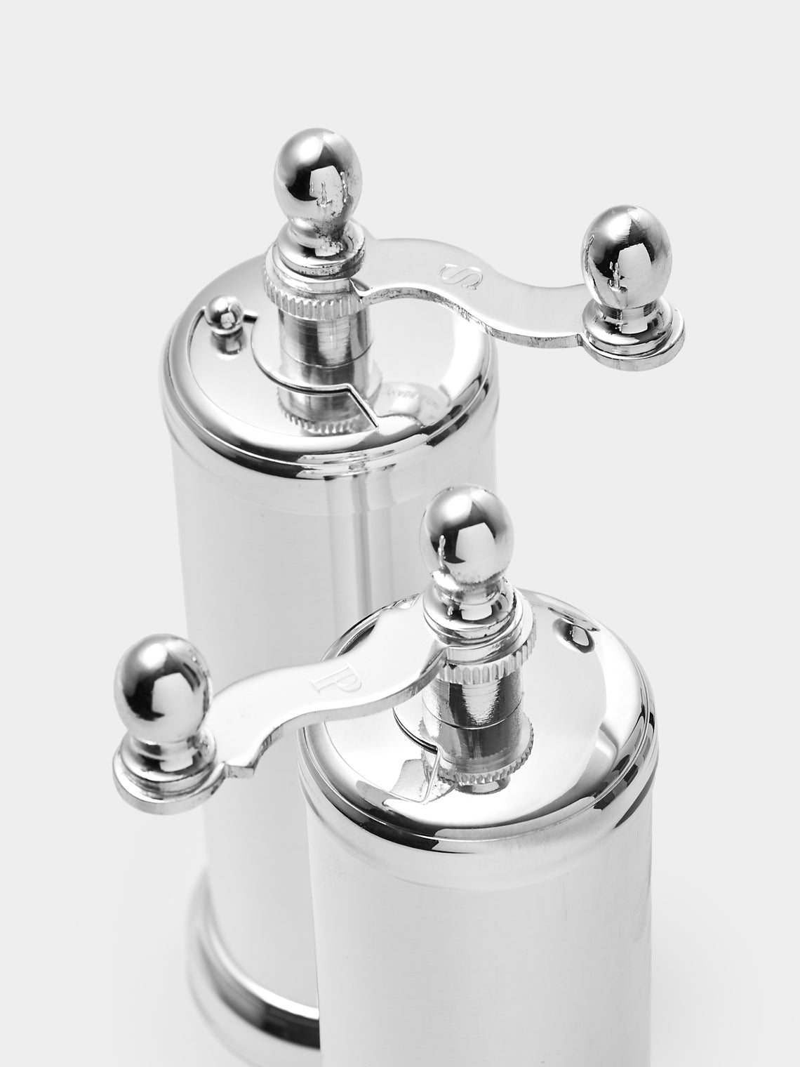 Silver-Plated Brass Salt and Pepper Mill (Set of 2)