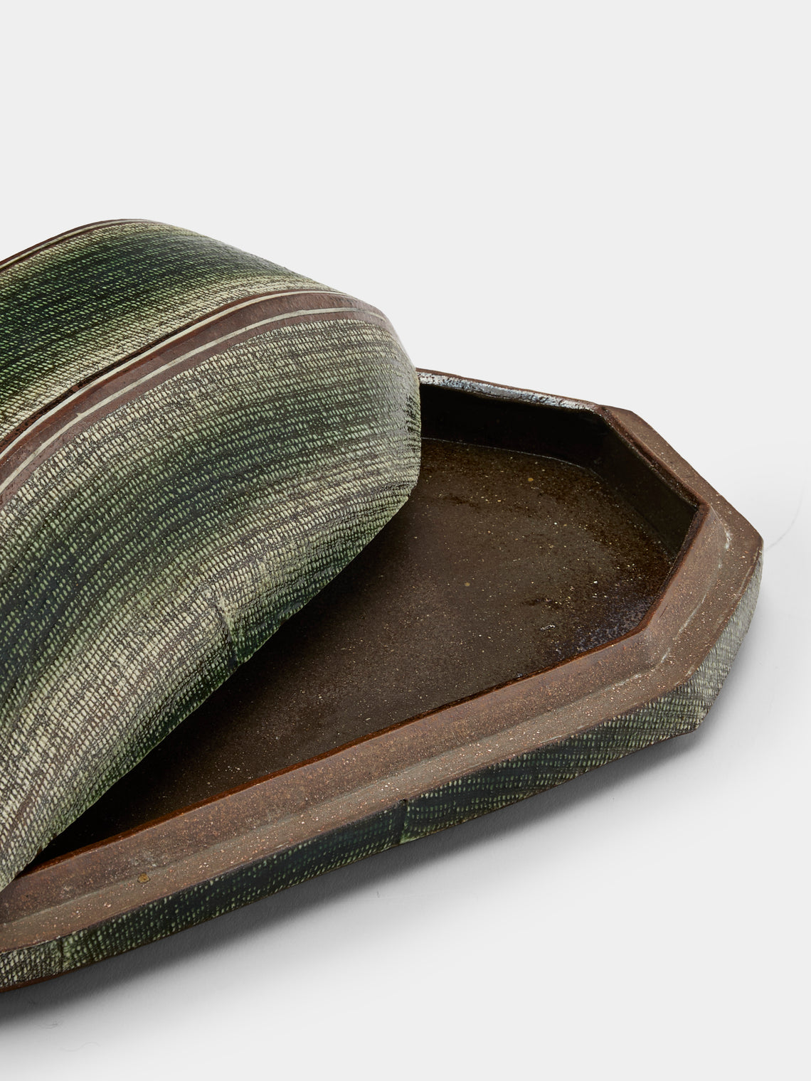 Masumi Ando - Textured Ceramic Tray (10.5in/27cm) - Green - ABASK