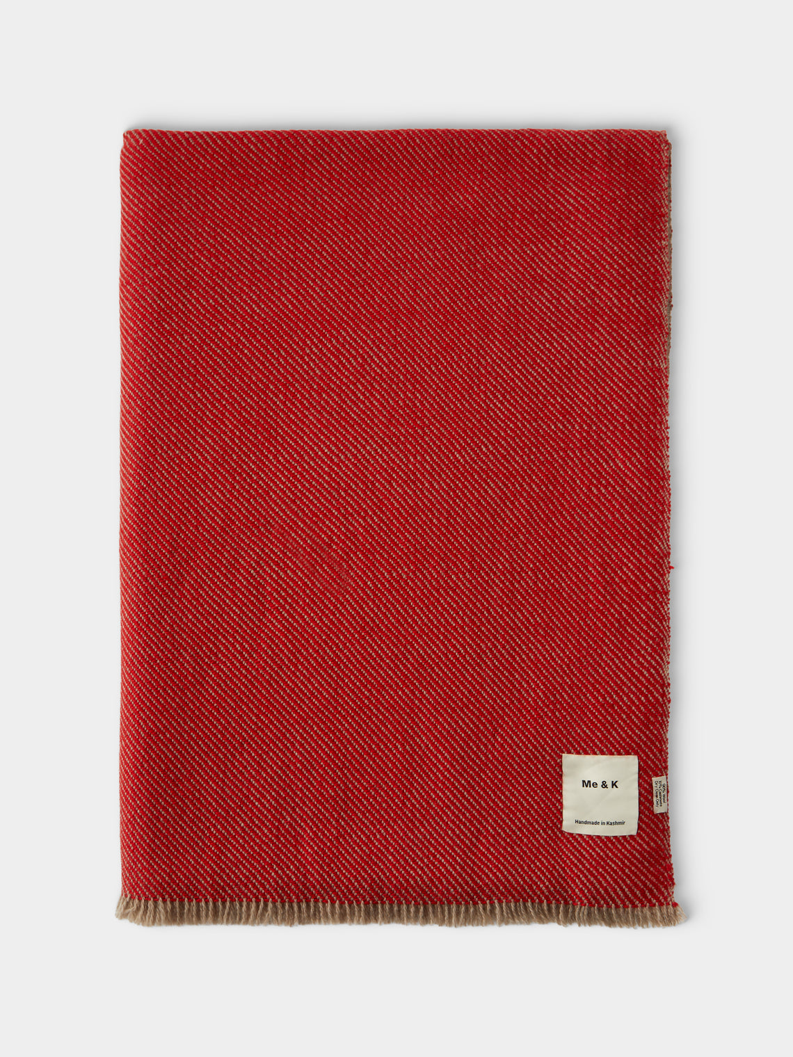 Me & K - Reversible Merino Wool and Cashmere King-Size Blanket (106in/2.7m) - Red - ABASK