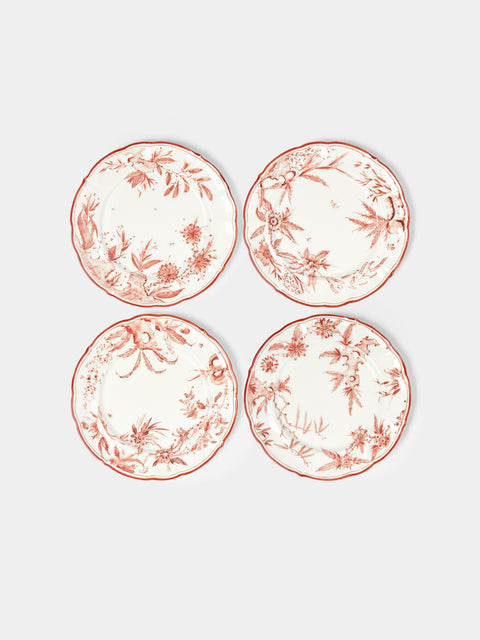 Laboratorio Paravicini - Rocaille Ceramic Dessert Plates (Set of 4) - Red - ABASK - 
