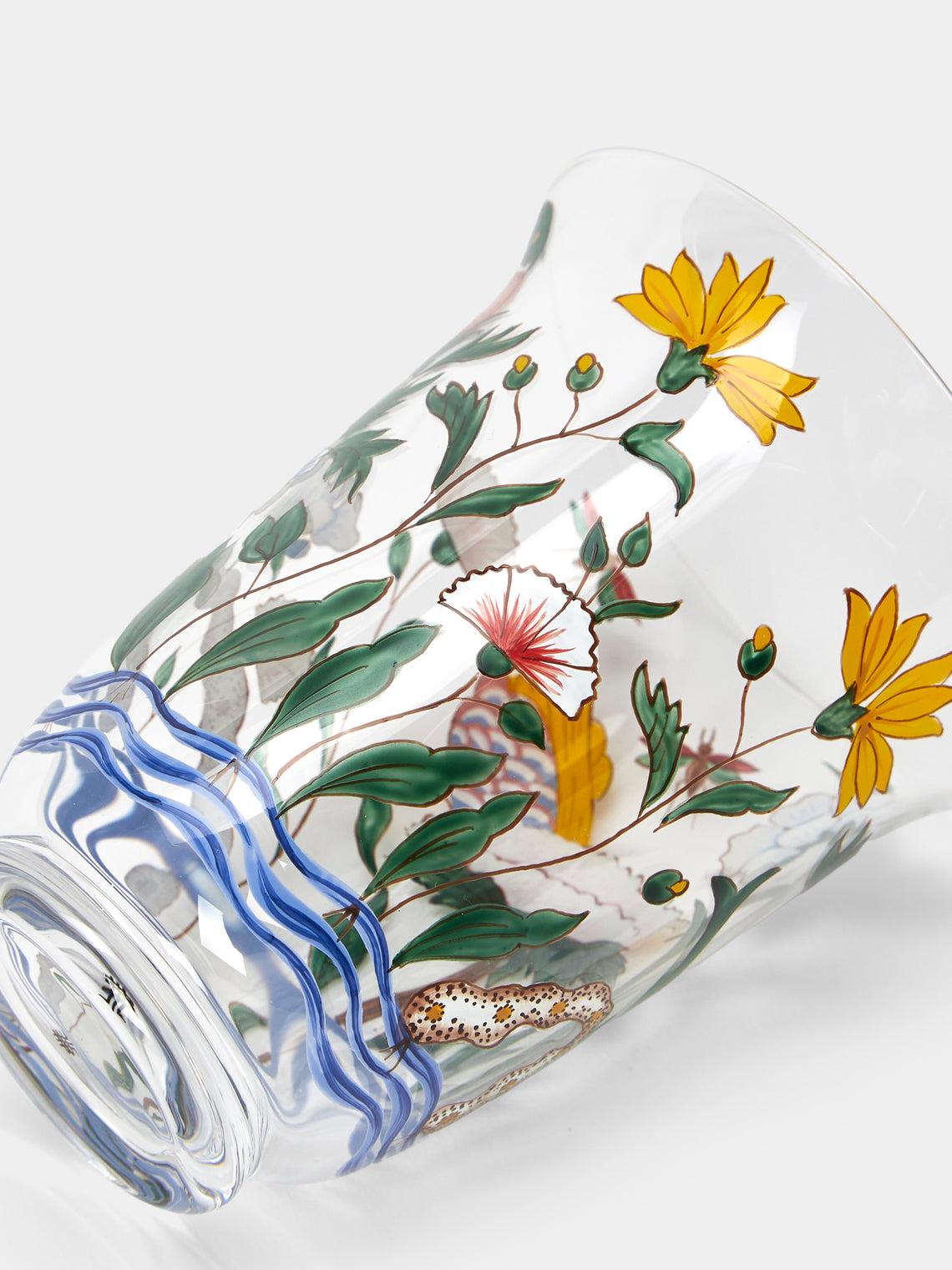 Lobmeyr - Chinese Flowers Hand-Blown Crystal Water Tumbler - Blue - ABASK