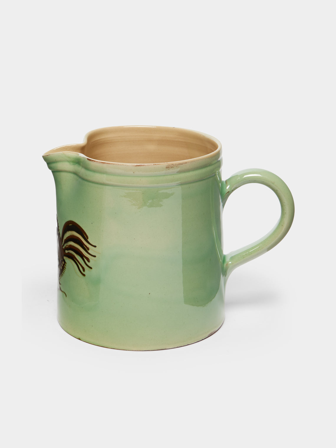 Poterie d’Évires - Chickens Hand-Painted Ceramic Straight-Edge Jug -  - ABASK