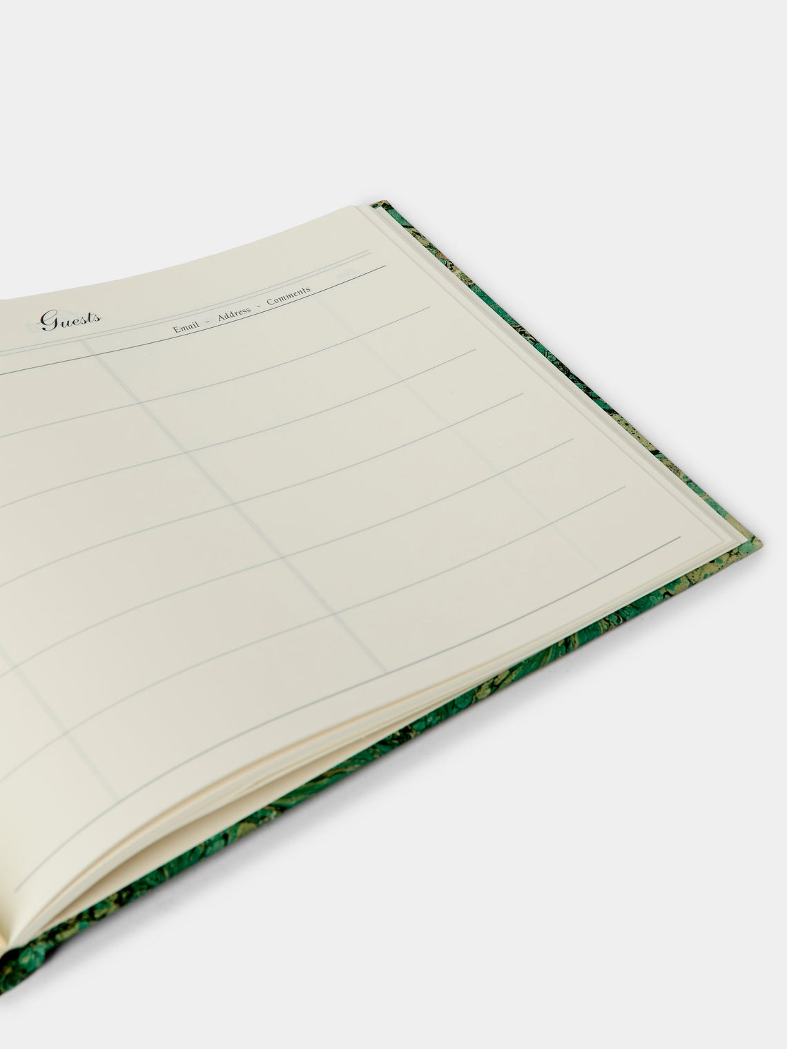 Giannini Firenze - Hand-Marbled Guest Book - Green - ABASK