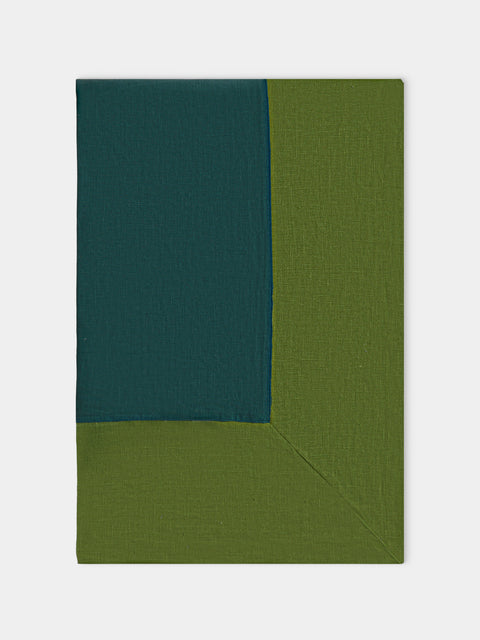 Borgo delle Tovaglie - Bauhaus Linen Large Rectangular Tablecloth - Green - ABASK - 