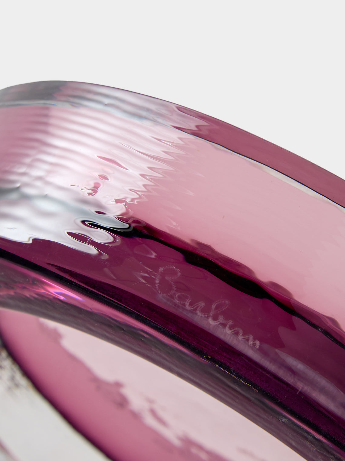 Antique and Vintage - 1960s Barbini Murano Glass Bowl - Purple - ABASK