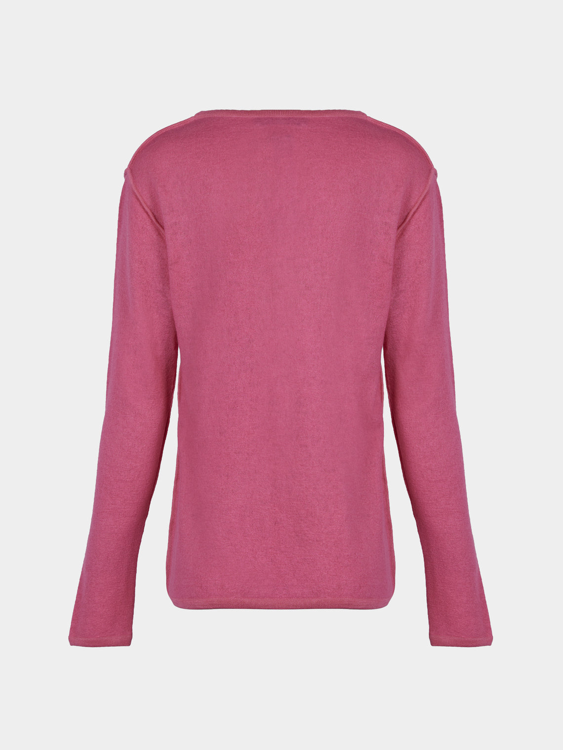 Denis Colomb - Fuzzy Brushed Cashmere V-Neck Sweater | Size: S - Pink - ABASK