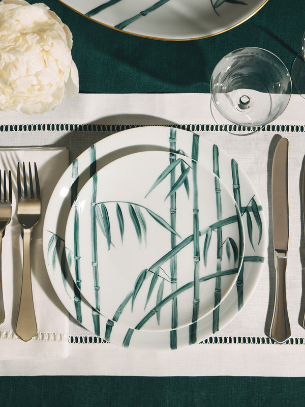 Marie Daage - Jardin d'Arashiyama Hand-Painted Porcelain Dinner Plate (10.5in/26.5cm) - White - ABASK