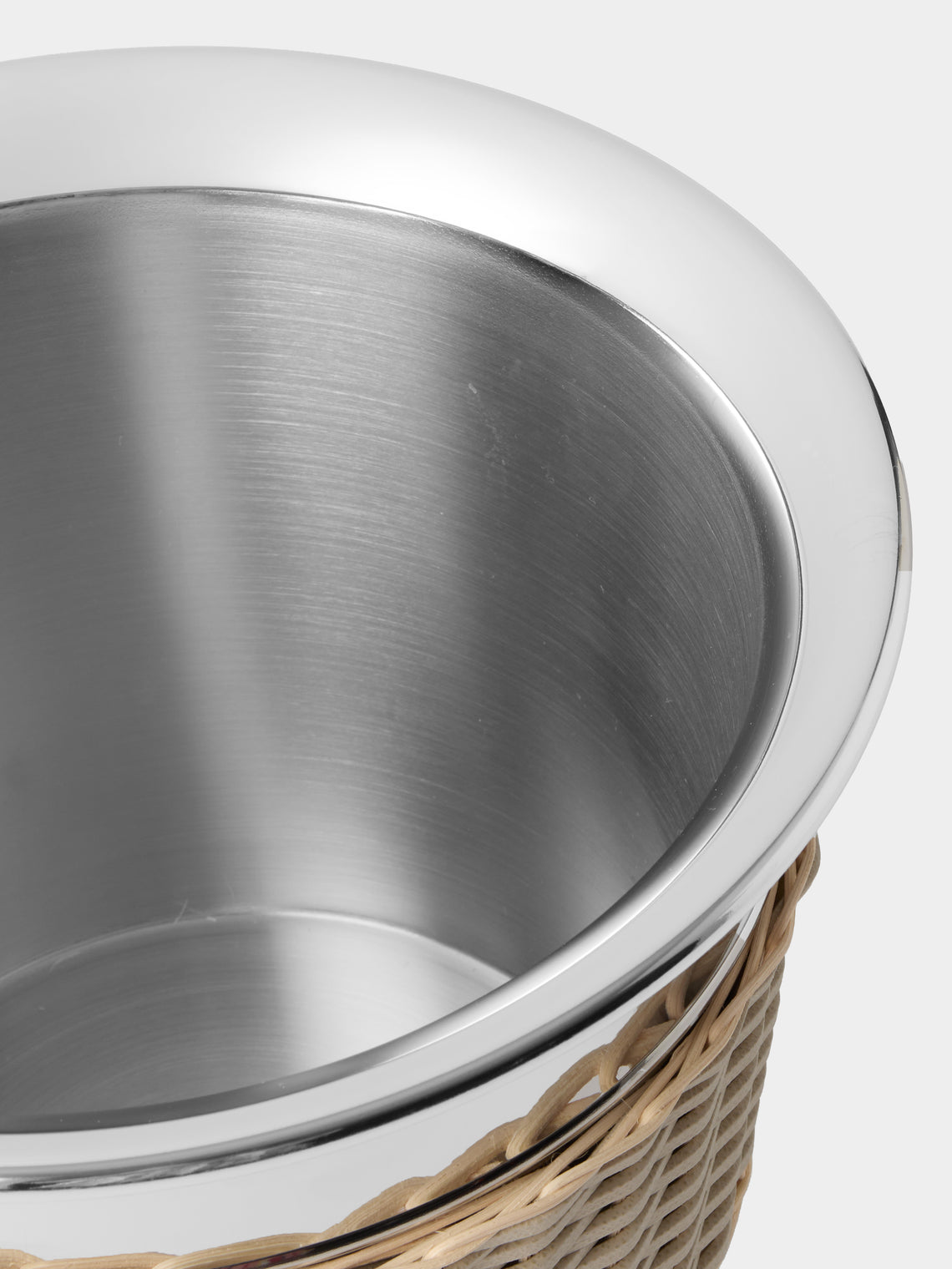 Pigment France - Menton Leather and Rattan 2/3-Bottle Champagne Bucket - Cream - ABASK