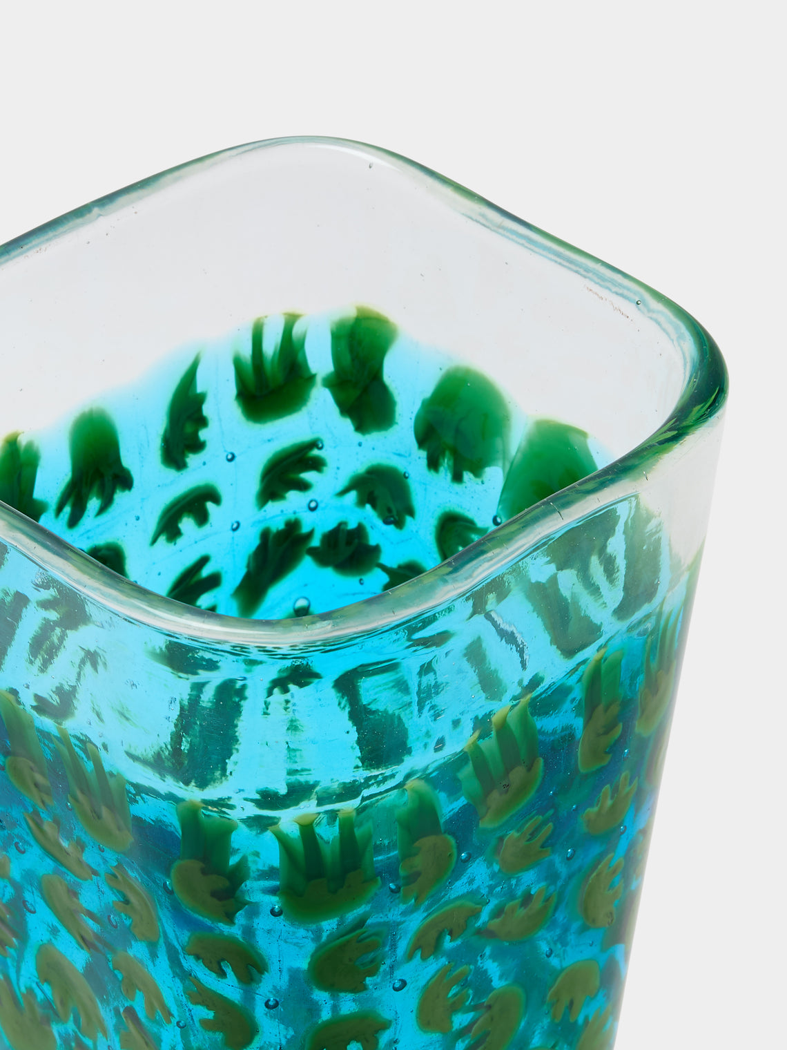 Antique and Vintage - 1951 Riccardo Licata for Cenedese Glass Vase (9in/23.5cm) - Green - ABASK