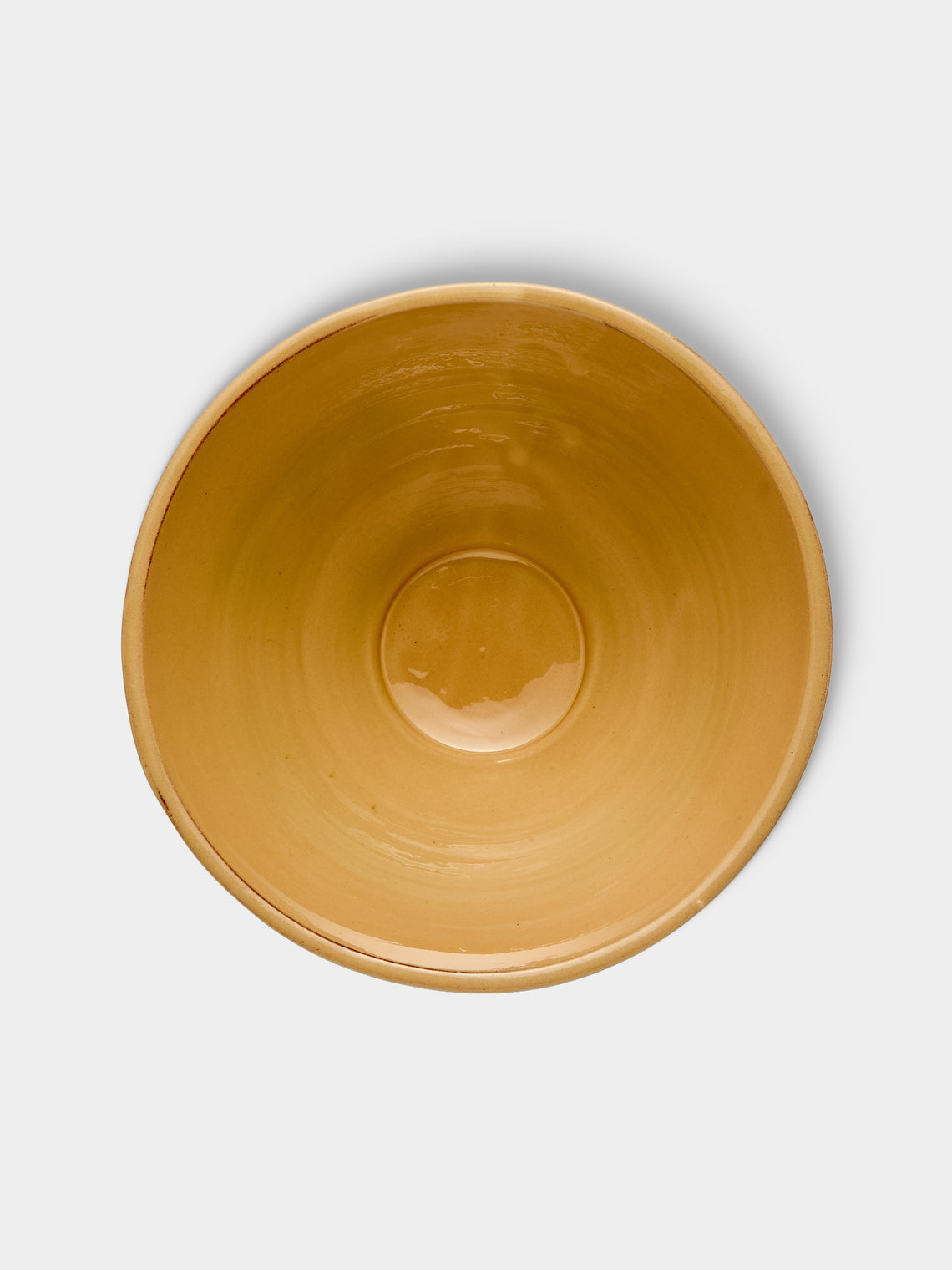 Poterie d’Évires - Flowers Hand-Painted Ceramic Large Salad Bowl - Dark brown - ABASK