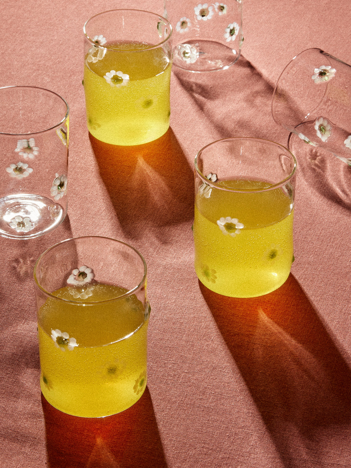 Alya Tannous - Daisy Hand-Blown Glass Tumblers (Set of 6) - Clear - ABASK