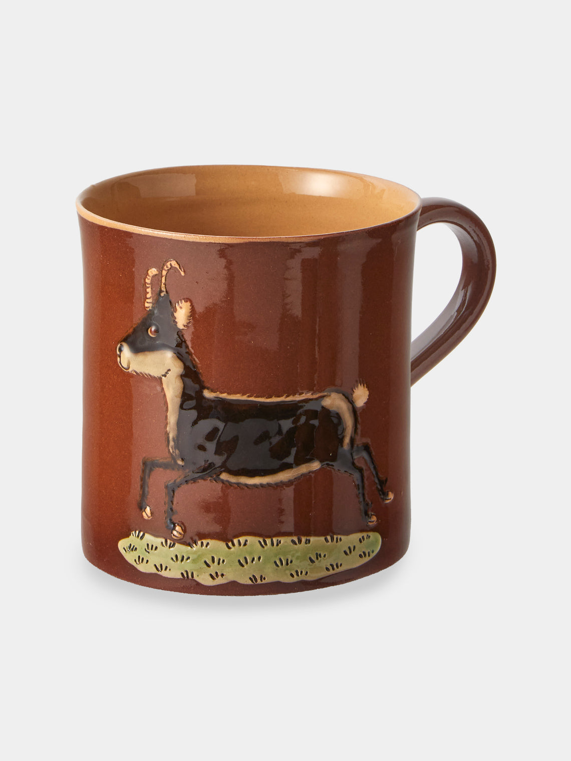 Poterie d’Évires - Animals Hand-Painted Ceramic Mugs (Set of 4) - Light Brown - ABASK