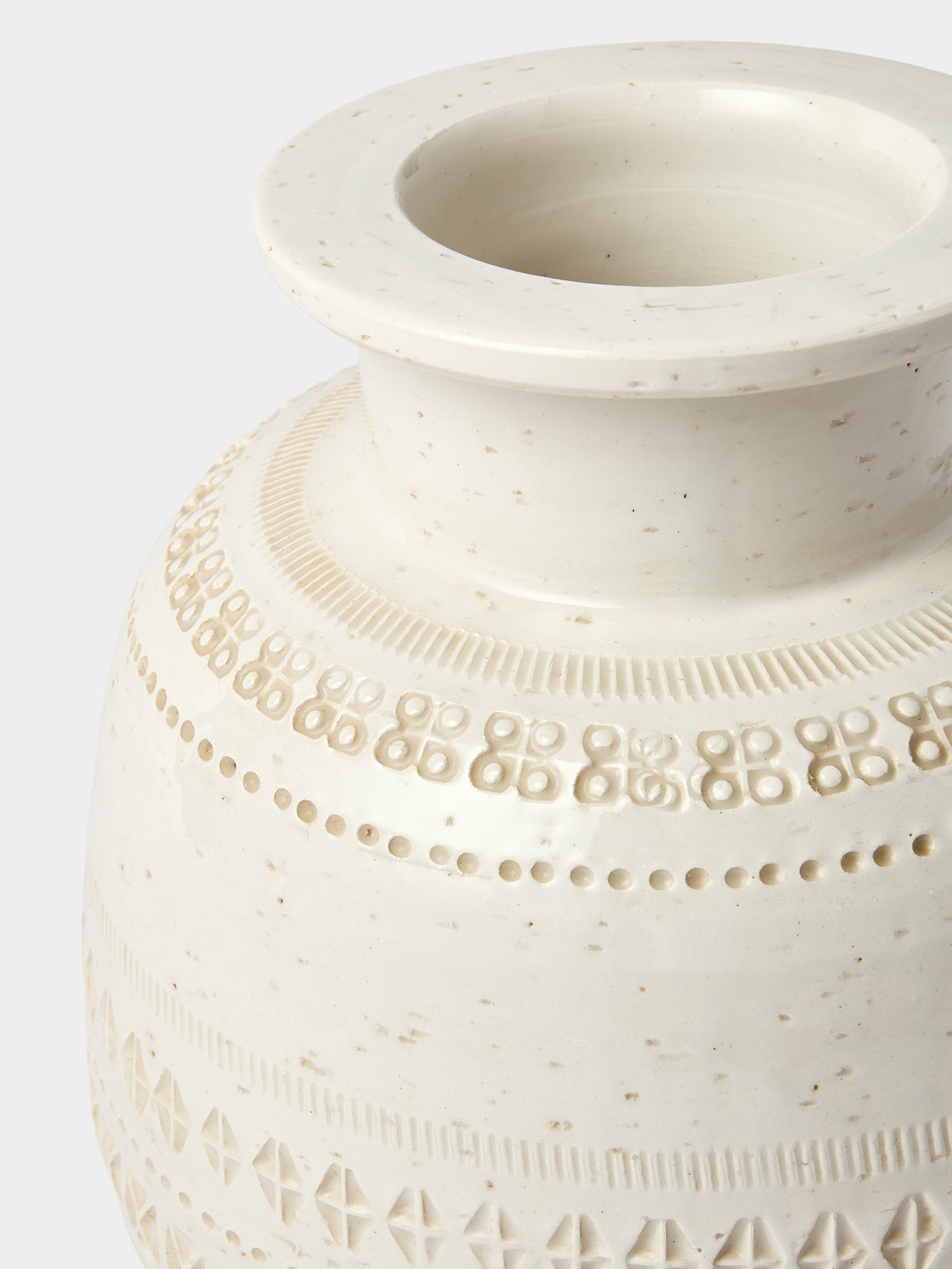 Antique and Vintage - 1970s Bitossi Ceramiche Pier 1 Ceramic Vase (8in/21cm) - White - ABASK