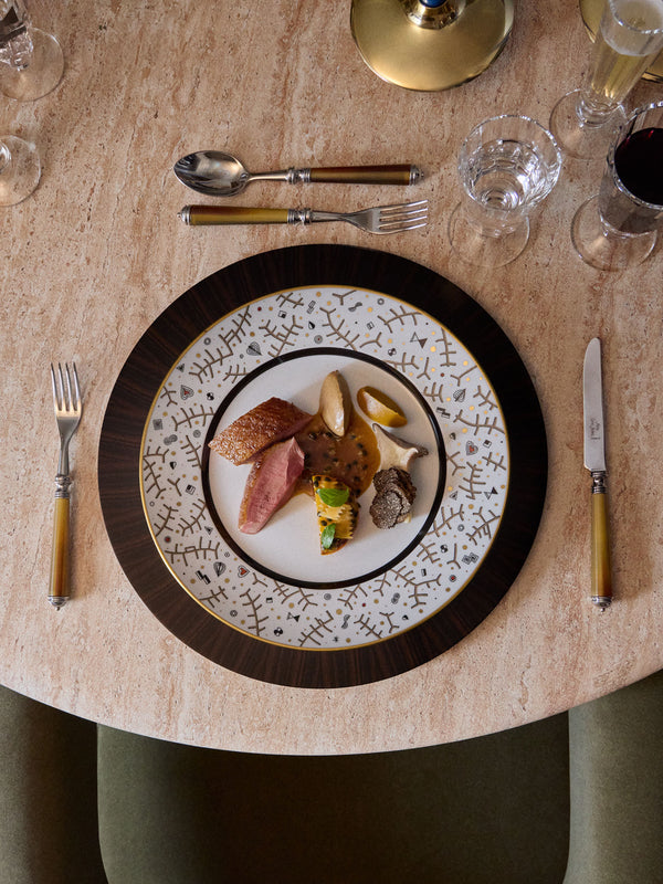 Augarten - Cabaret Hand-Painted Porcelain Dinner Plate (11in/28.5cm) - Gray - ABASK