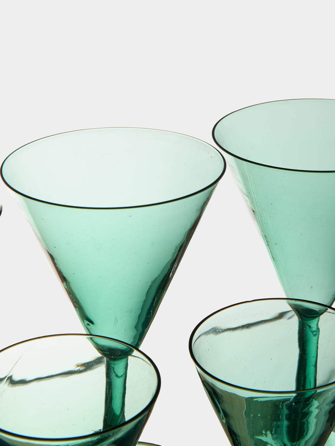 Antique and Vintage - 1930s Venetian Wine and Liqueur Glasses (Set of 12) - Green - ABASK