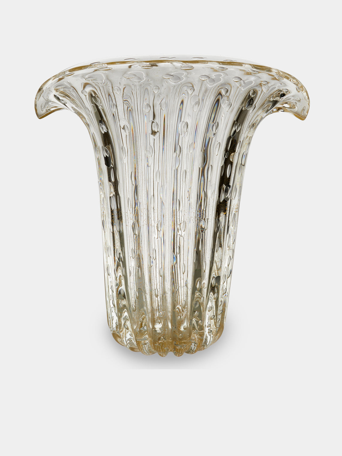 Antique and Vintage - 1970s Ercole Barovier Murano Glass Vase (14.5in/36.5cm) - Clear - ABASK - 