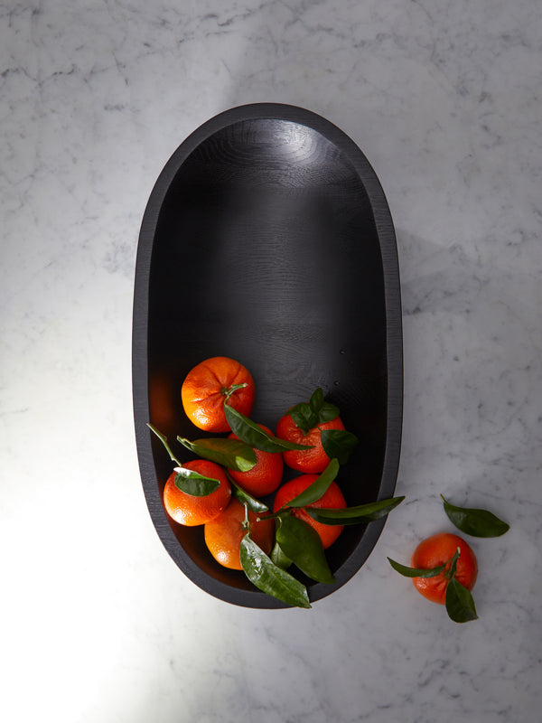 The Wooden Palate - Ebonised Oak Large Oval Bowl -  - ABASK