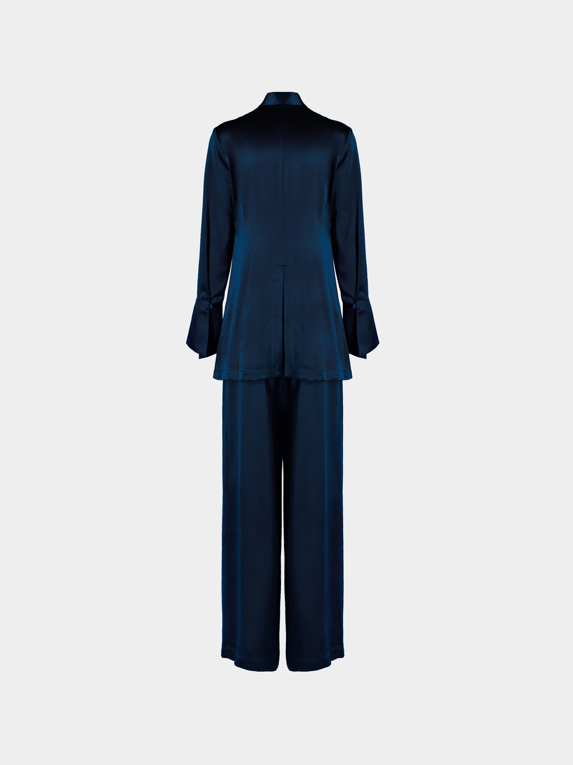 Loretta Caponi - Azalea Silk Pajama Set - Navy - ABASK