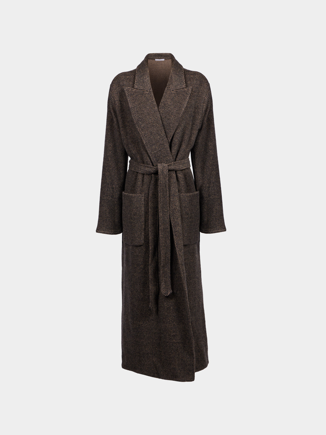 Dusan - Cashmere Long Robe | Size: S - Brown - ABASK - 