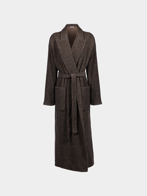 Dusan - Cashmere Long Robe | Size: S - Brown - ABASK - 