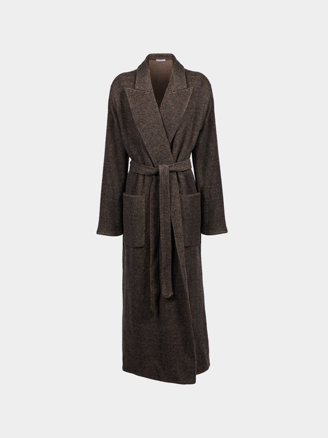 Dusan - Cashmere Long Robe | Size: S - Brown - ABASK - 