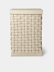 Riviere - Barcelona Water-Resistant Leather Laundry Basket - Ivory - ABASK - 