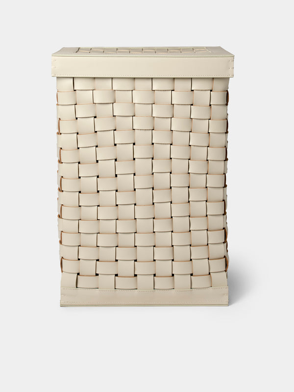 Riviere - Barcelona Water-Resistant Leather Laundry Basket - Ivory - ABASK - 