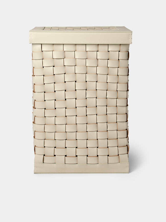 Riviere - Barcelona Water-Resistant Leather Laundry Basket - Ivory - ABASK - 