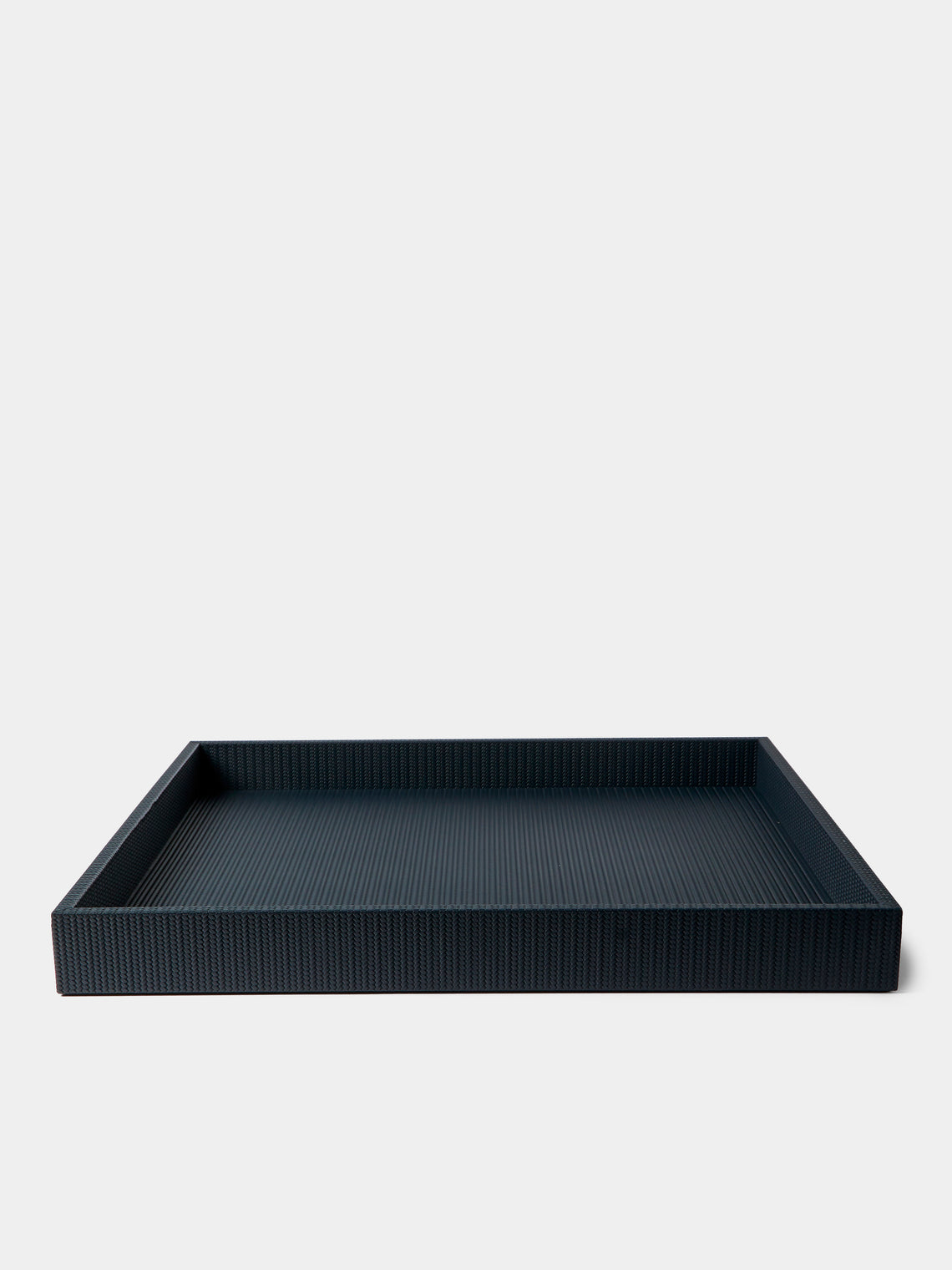 Pinetti - Maxi Leather Square Tray (23.5in/60cm) - Navy - ABASK