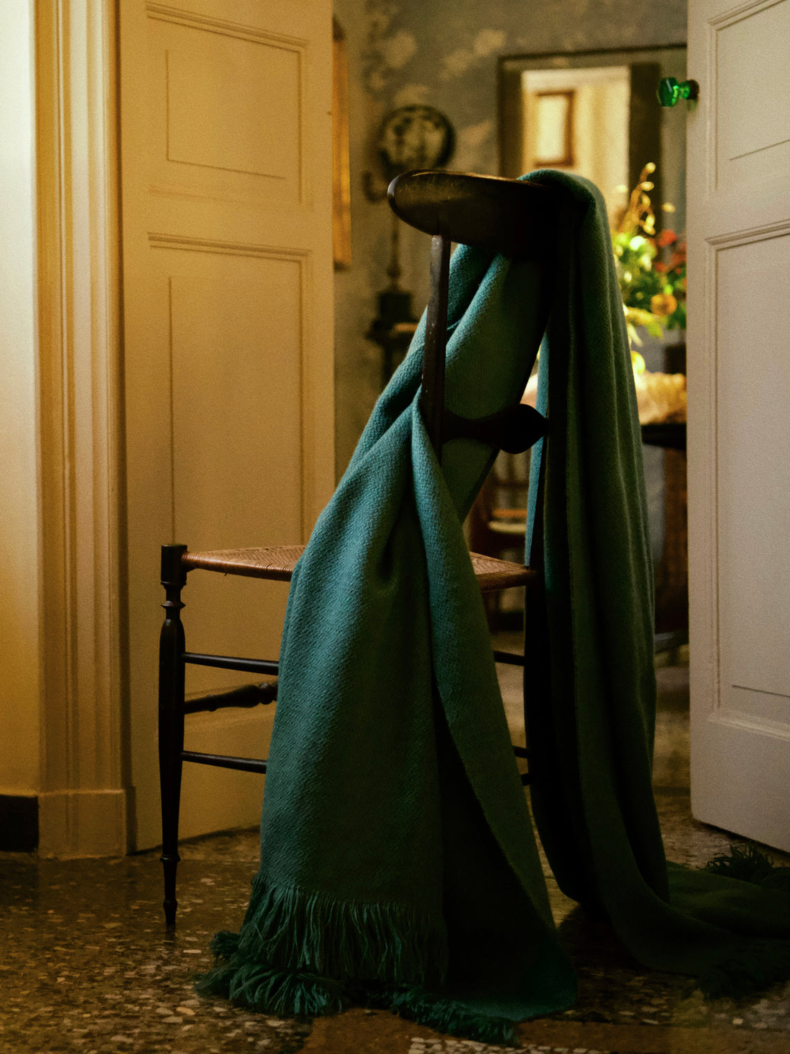 Otherways - Handwoven Yak Throw (79in/2m) - Blue - ABASK