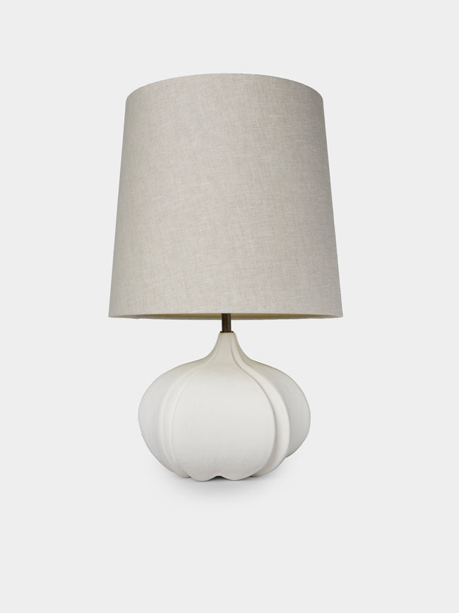 Legato Studio - Dido Hand-Cast Stoneware Table Lamp - Ivory - ABASK - 