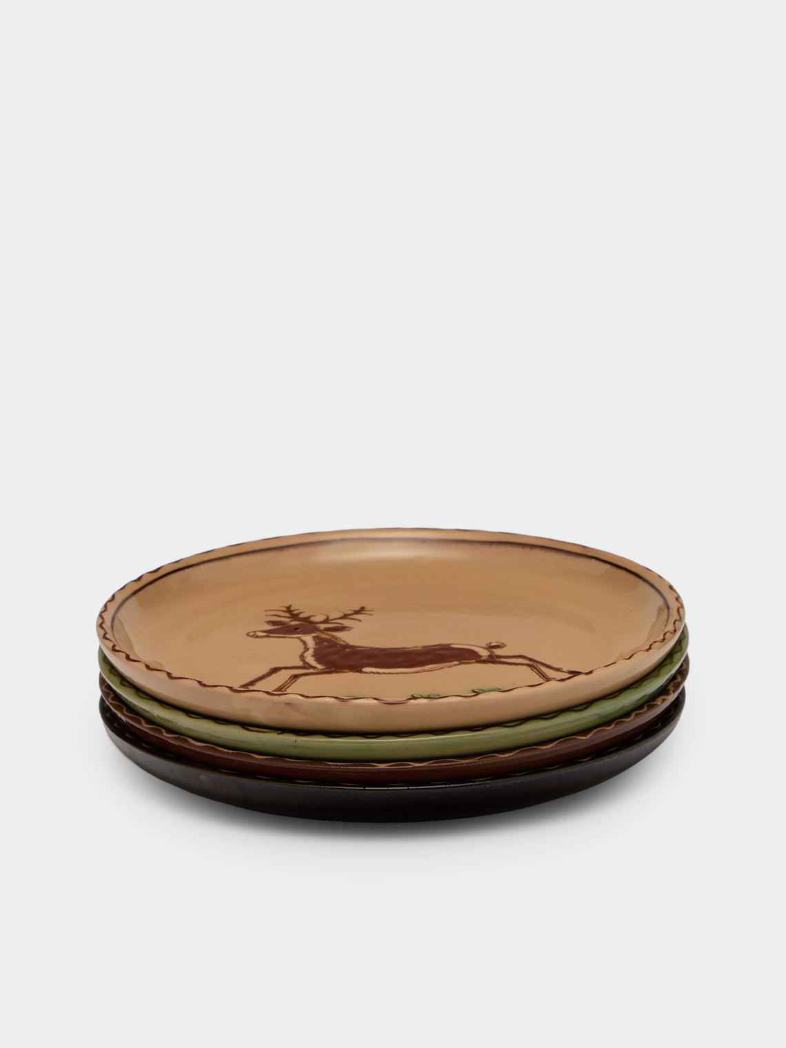 Poterie d’Évires - Flowers and Animals Hand-Painted Ceramic Plates – 8in/20cm (Set of 4) - Multiple - ABASK