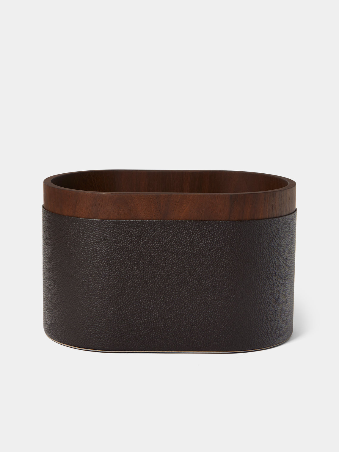 Giobagnara - Dama Leather and Wood Magazine Holder - Brown - ABASK - 