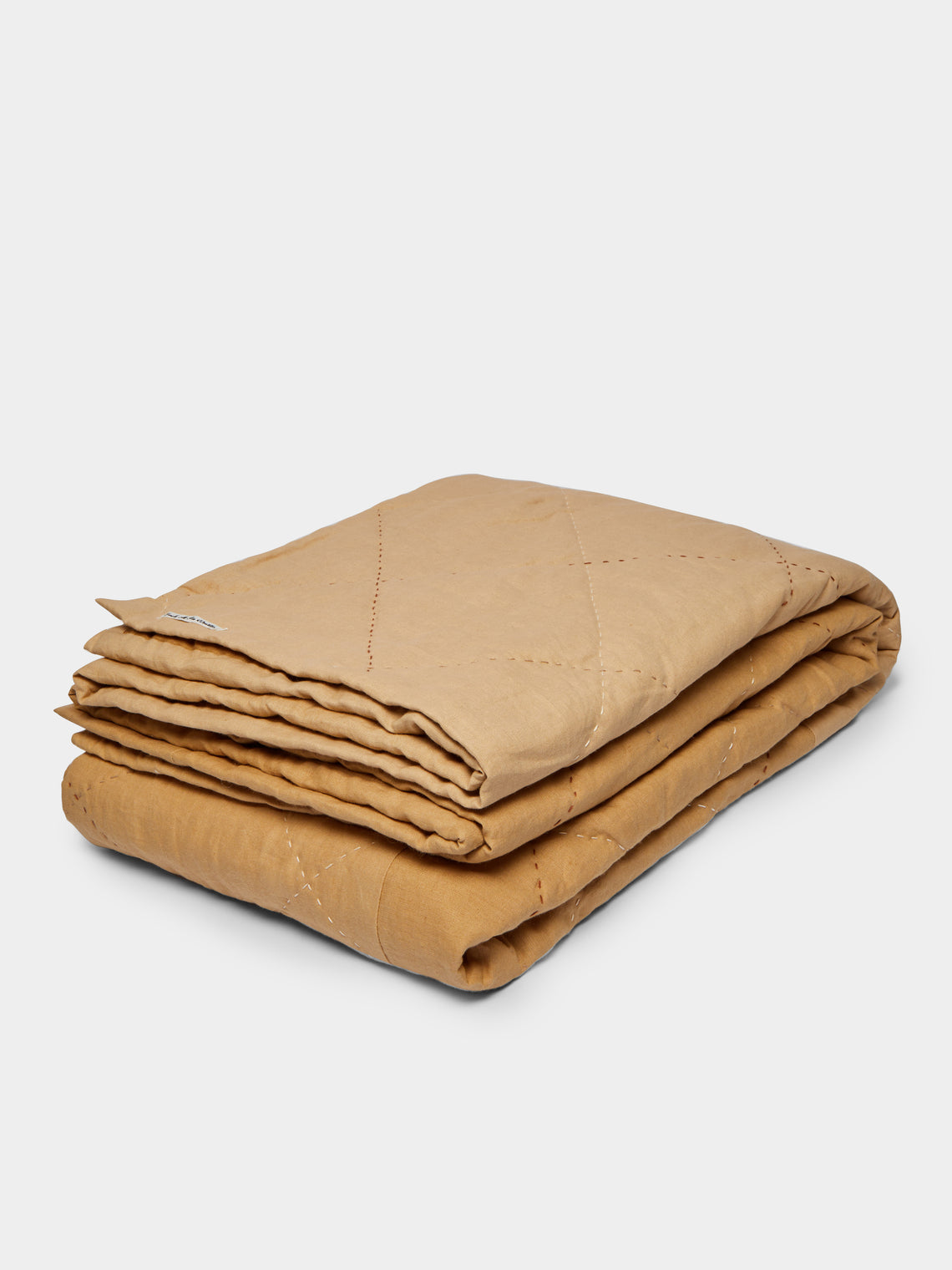 Hand-Embroidered Linen Quilt (79in/2m)