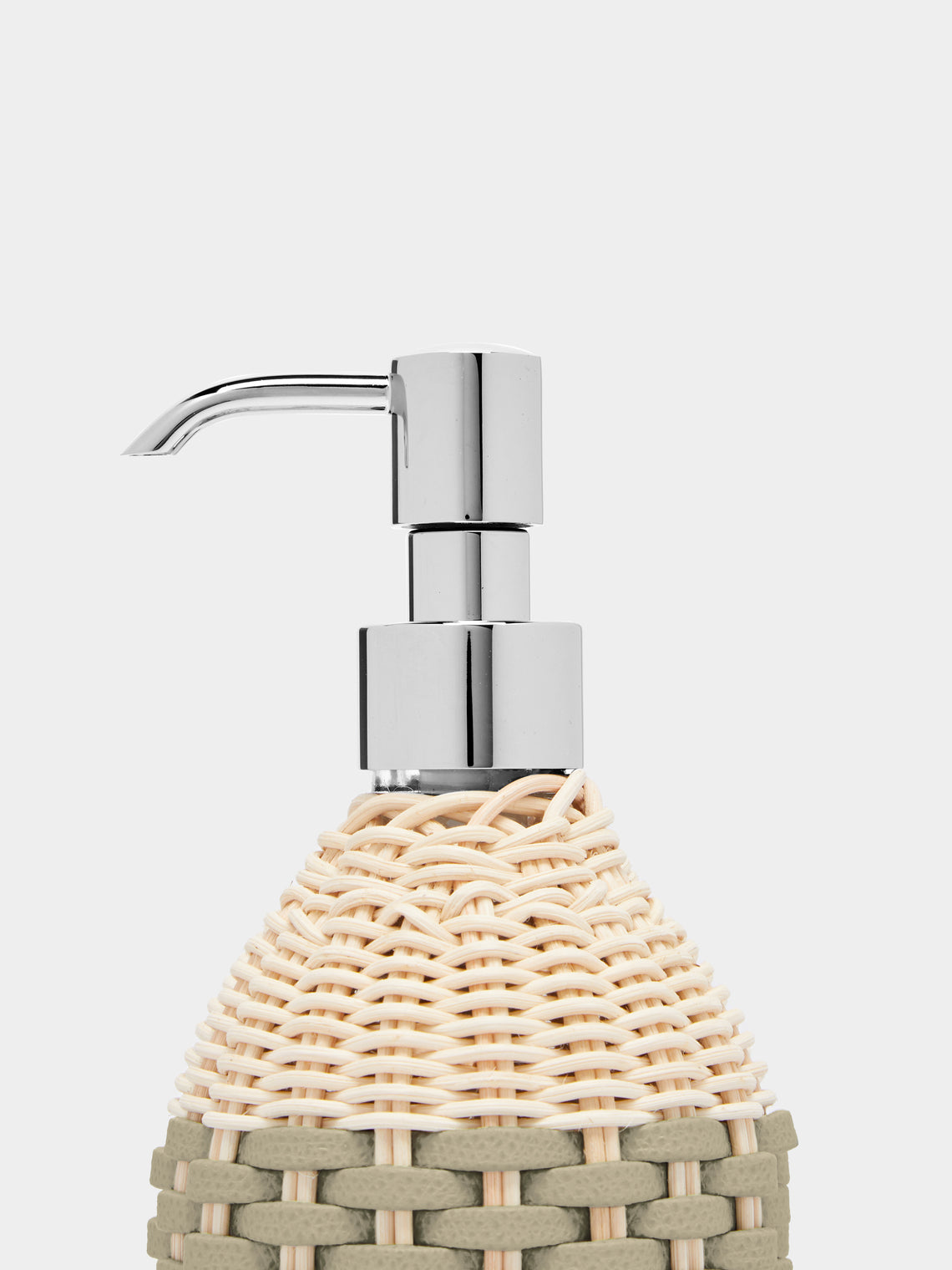 Giobagnara - Rouen Leather and Rattan Soap Dispenser - Light green - ABASK