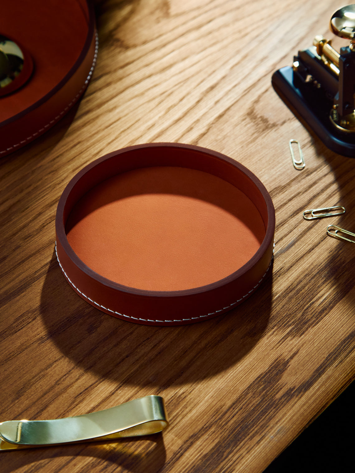 Les Few - Armance Leather Vide Poche (5in/13cm) - Green - ABASK