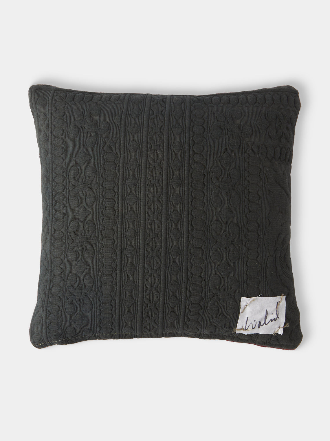 By Walid - 19th-Century Napoleon III Aubusson Tapestry Linen and Cotton Cushion (13in/33cm) - Multiple - ABASK