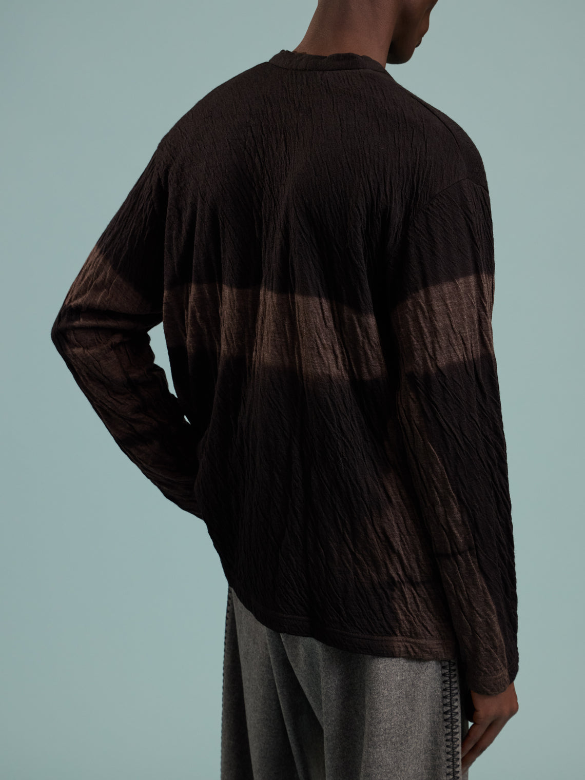 Suzusan - Shibori Wool-Blend Dual Layered Cardigan | Size: M - Black - ABASK
