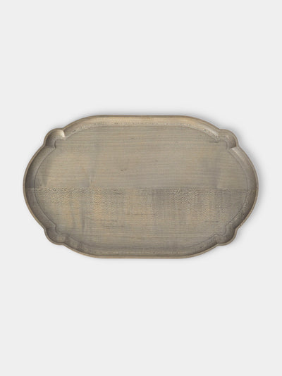 Ifuji - Italian Hand-Carved Wood Tray (12in/31cm) - Brown - ABASK - 